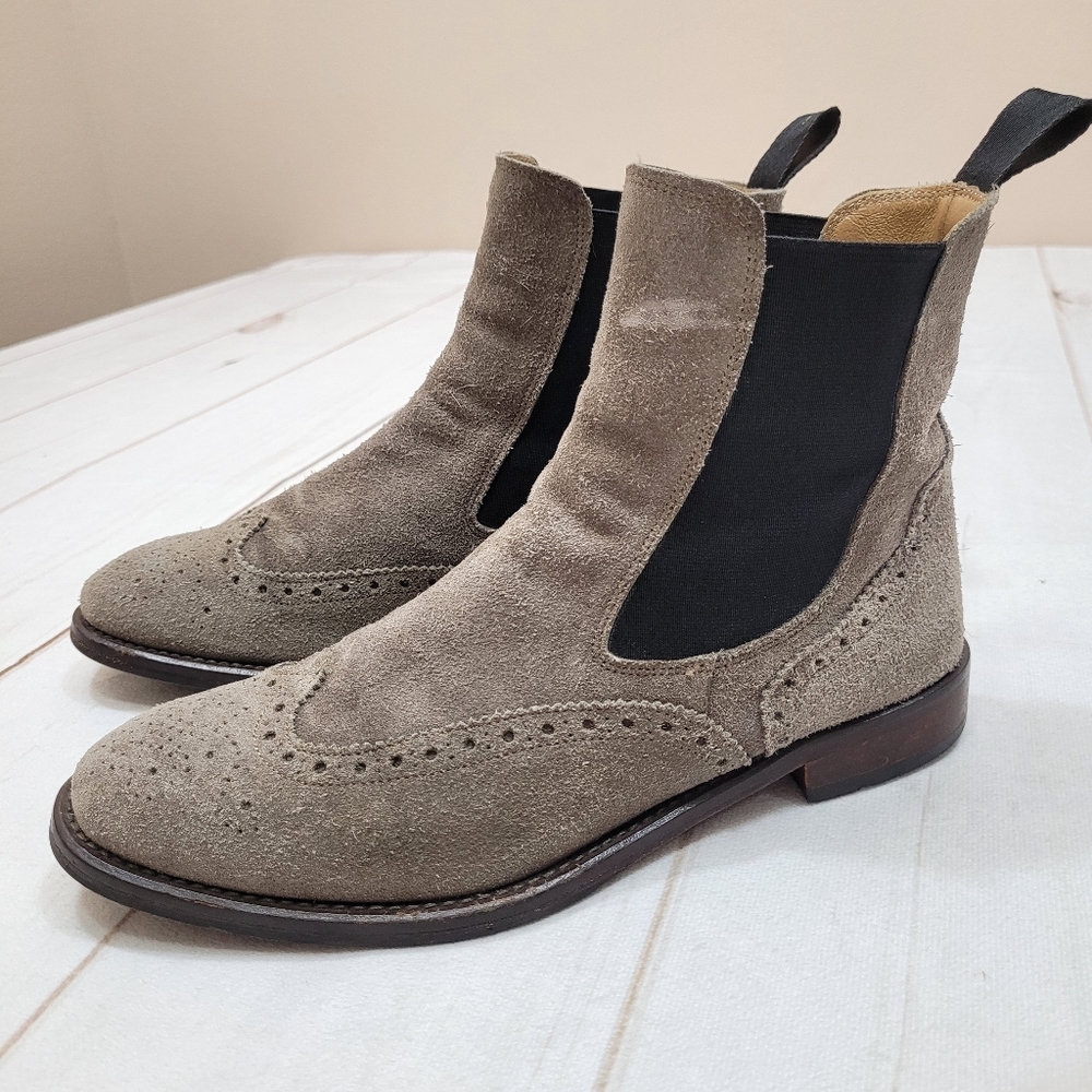Casuccio & scalera suede leather chelsea boots pull on oxford wingtip